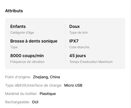 Brosse à Dents Electrique pour enfants