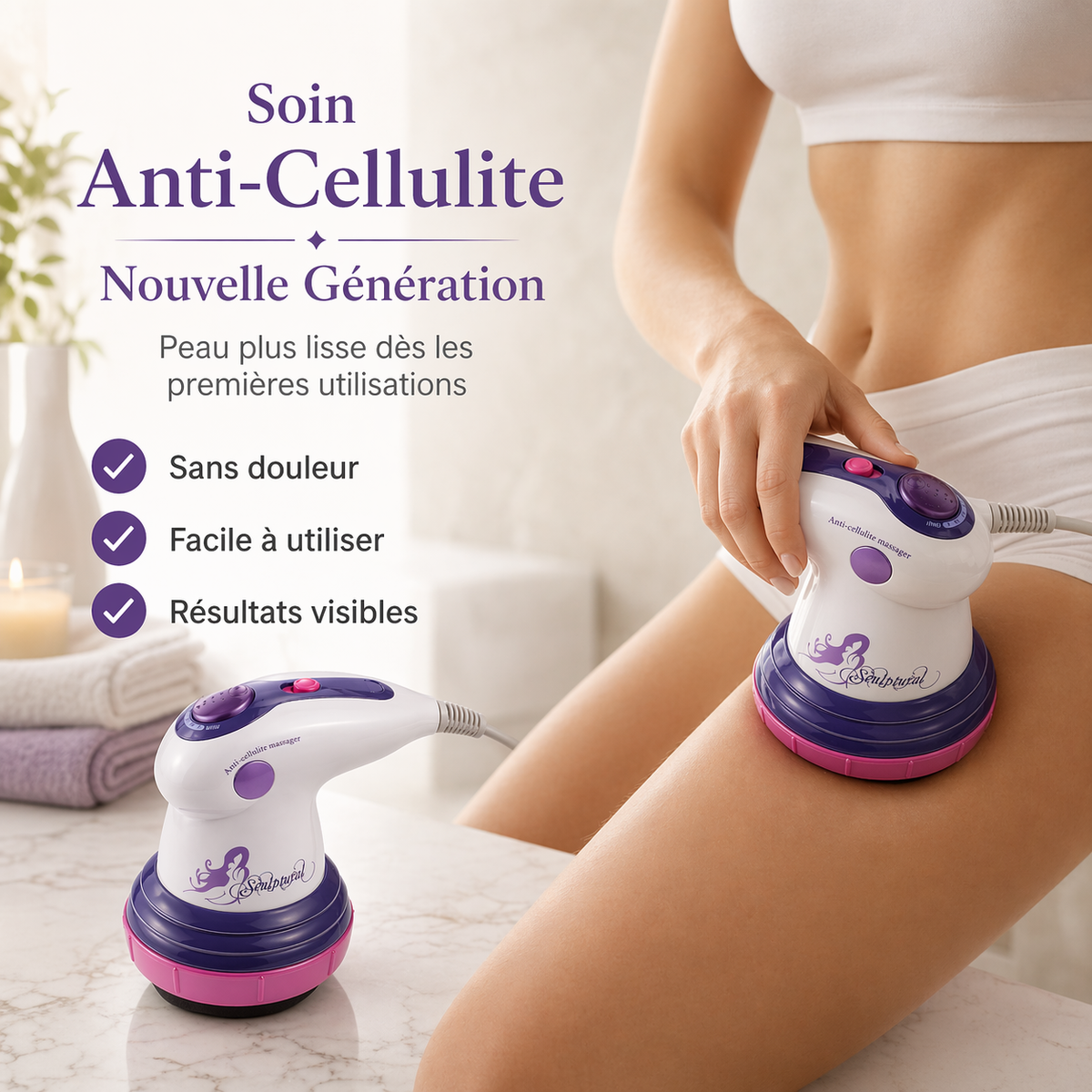 Masseur rotatif anticellulite Sculptural® – Massage & Silhouette Parfaite