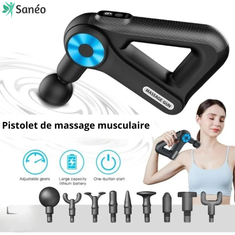 Pistolet de massage musculaire à percussion - 12 Têtes