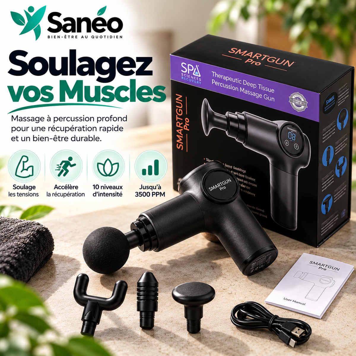 SmartGun Pro® Original - Pistolet de massage Premium pour tous le corps