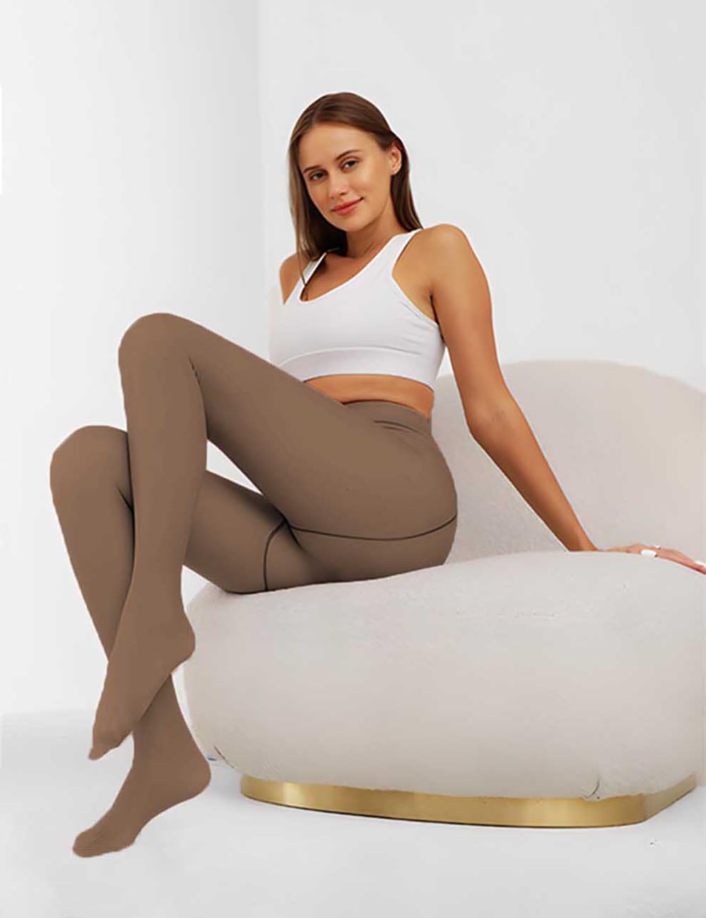Legging Sculptant Polaire à couleur de peau