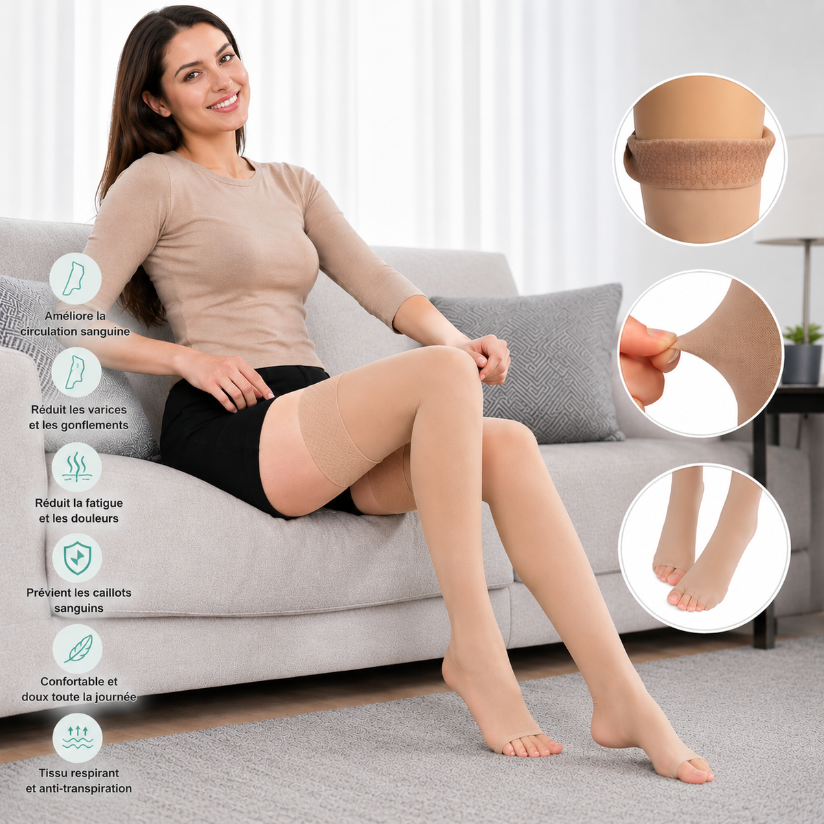 Bas de Compression Médicale – Homme & Femme | Anti-Varices & Circulation