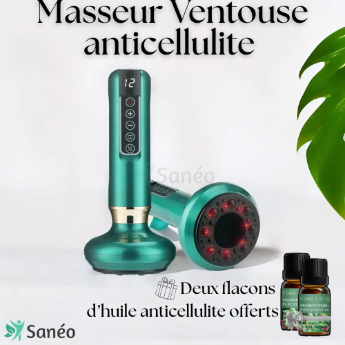 Masseur ventouse électrique AntiCellulite Cellblue® avec huile amincissante