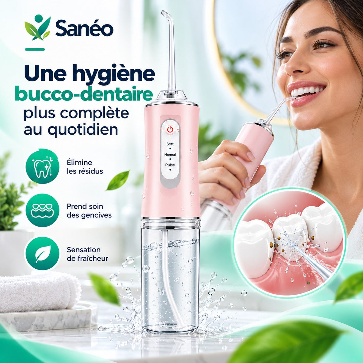 Fil Dentaire Portable Sans Fil Irrigateur Oral