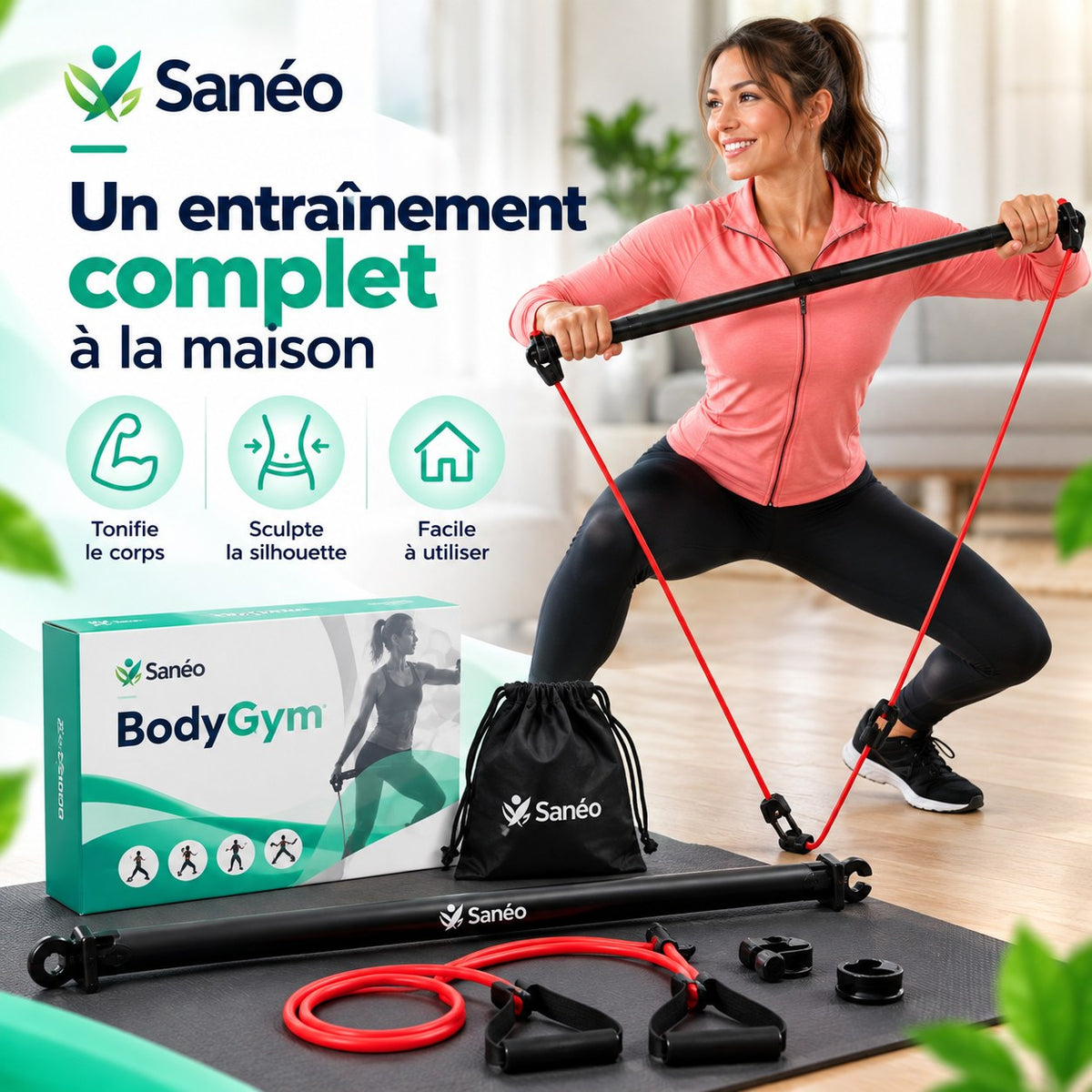 Kit de Barre et Bande d'entraînement BodyGym®