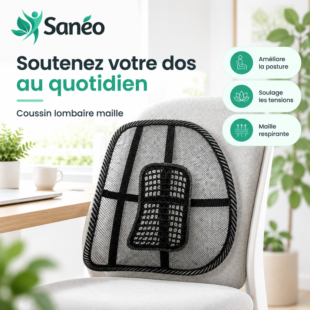 Coussin de soutien lombaire en maille respirante